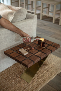 Walnut Cube End Table